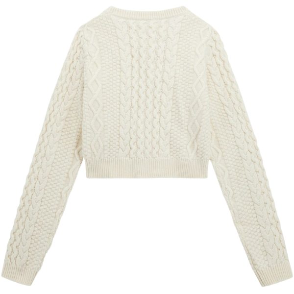 Maglione Guess scolla v con trecce