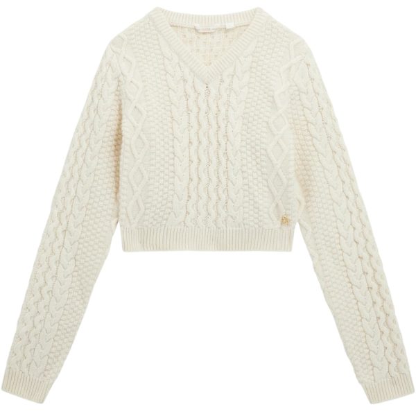 Maglione Guess scolla v con trecce