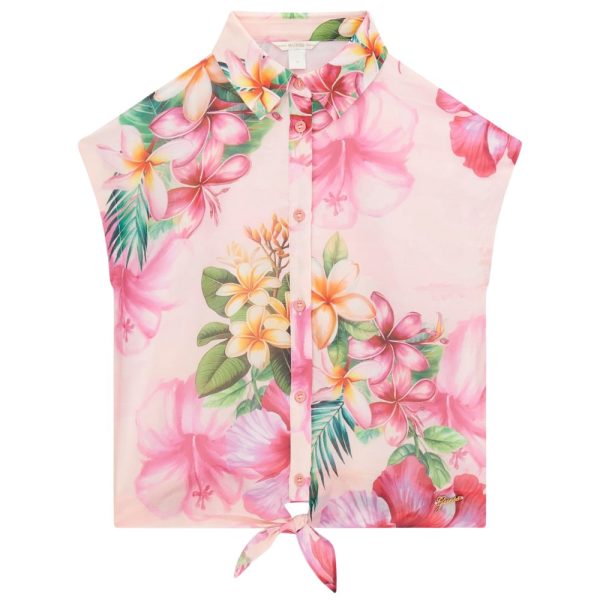 Camicia Guess kids floreale logo