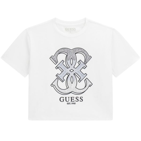 T-Shirt Guess con logo in strass