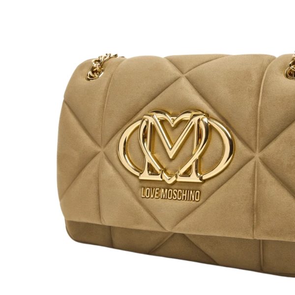 Borsa Love Moschino in suede logo