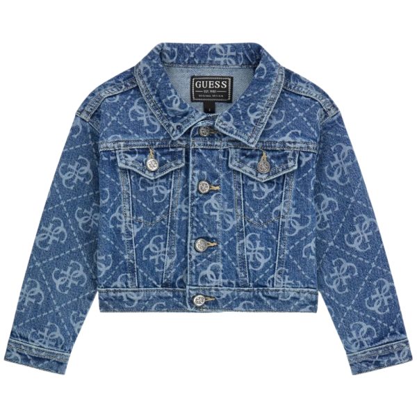 Giubbino Guess kids in denim logo all over