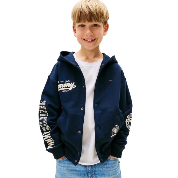 Felpa Tommy Hilfiger junior Varsity con bottoni automatici