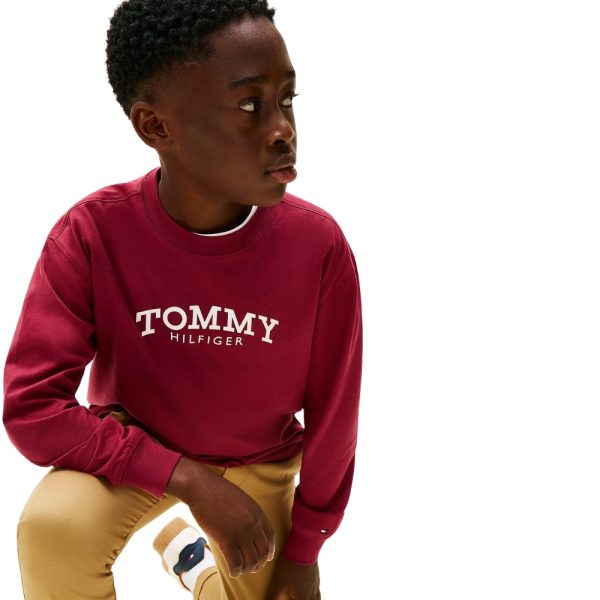 T-Shirt Tommy Hilfiger a maniche lunghe con logo stampato