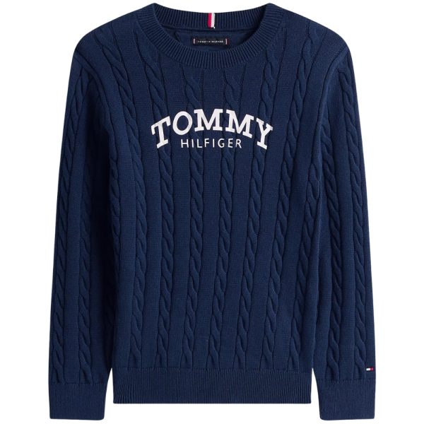Pullover Tommy Hilfiger in maglia intrecciata con logo