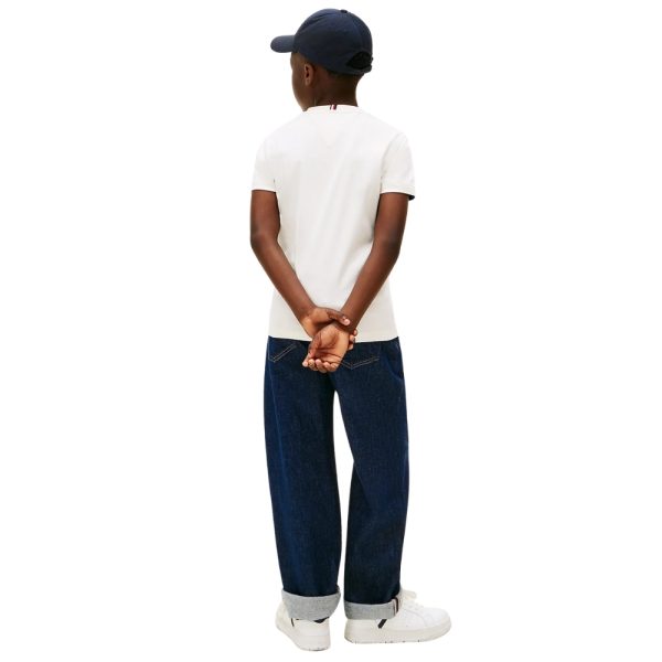 T-Shirt Tommy Hilfiger in maglia interlock con logo ricamato