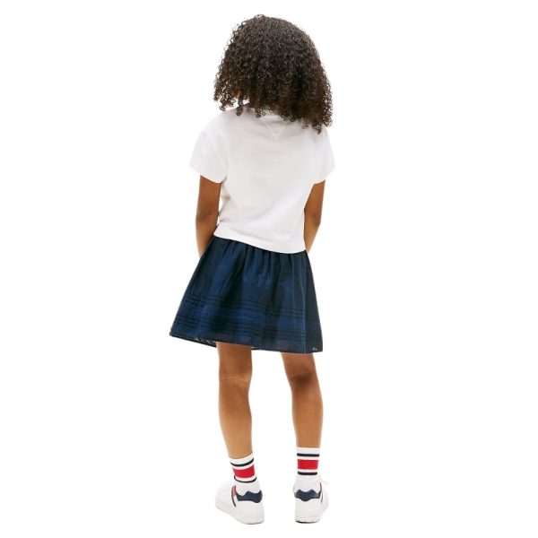 T-shirt Tommy Hilfiger junior relaxed fit con logo in raso