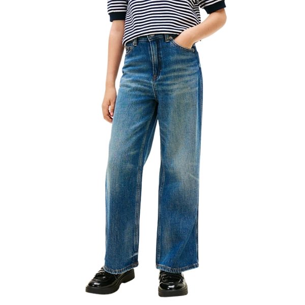 Jeans Tommy Hilfiger junior vintage wash sbiaditi con logo ricamato