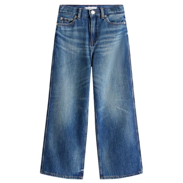 Jeans Tommy Hilfiger junior vintage wash sbiaditi con logo ricamato