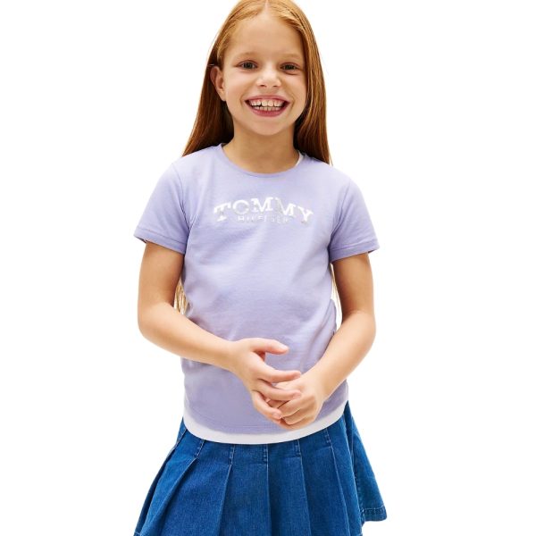 T-Shirt Tommy Hilfiger slim con logo metallizzato