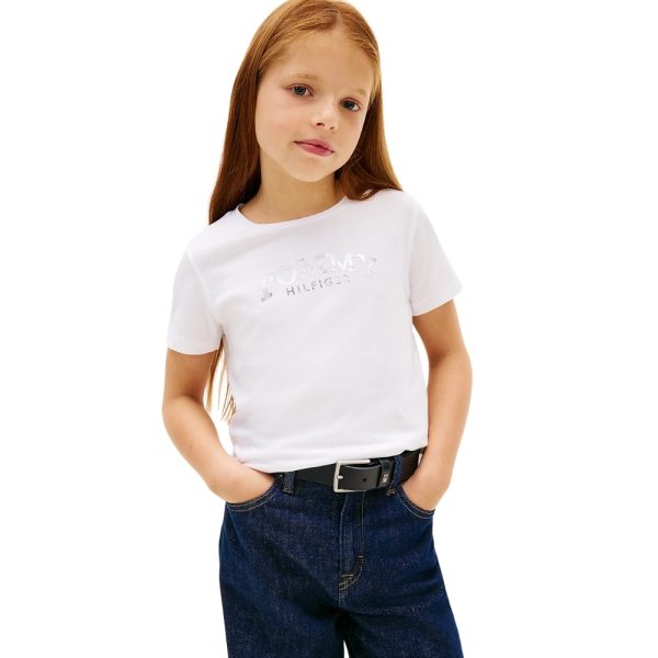 T-Shirt Tommy Hilfiger slim con logo metallizzato