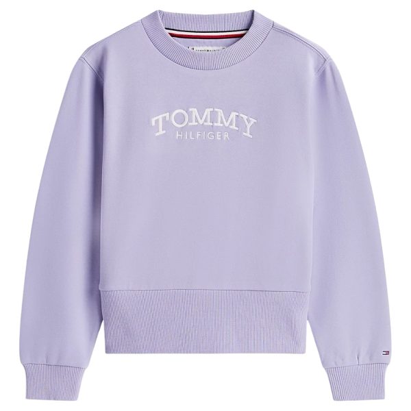 Felpa Tommy Hilfiger in spugna con logo ricamato