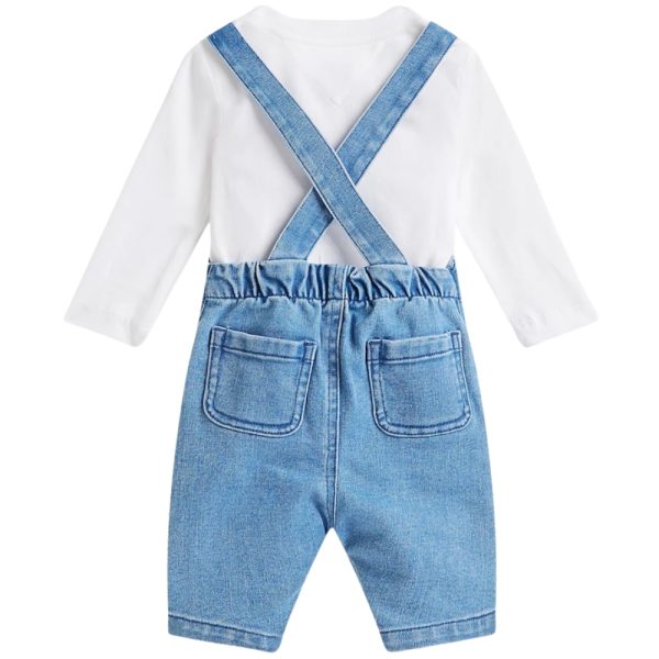 Completo Tommy Hilfiger T-shirt e salopette in denim