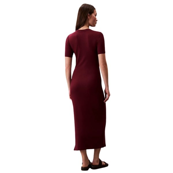 Abito Calvin Klein midi in modal a costine elasticizzato