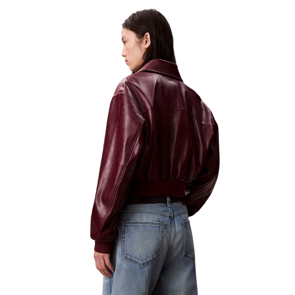 Giacca bomber Calvin Klein corta in similpelle - immagine 2
