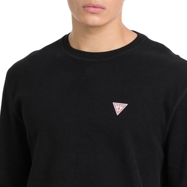 T-Shirt Guess manica lunga mini logo triangolo waffle