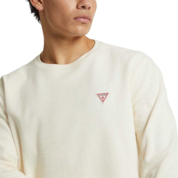 T-Shirt Guess manica lunga mini logo triangolo waffle