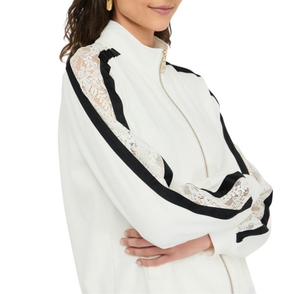 Felpa in cotone con pizzo Liu Jo
