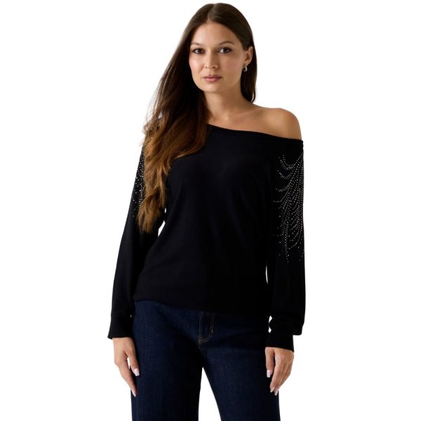 Maglione Guess scollo a barca strass