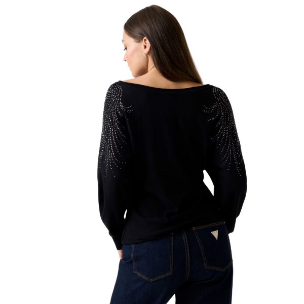 Maglione Guess scollo a barca strass