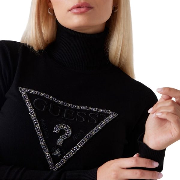 Maglione Guess collo alto logo triangolo