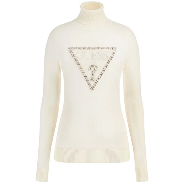 Maglione Guess collo alto logo triangolo