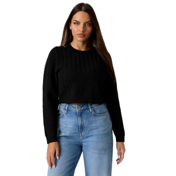 Maglione Guess cropped a trecce