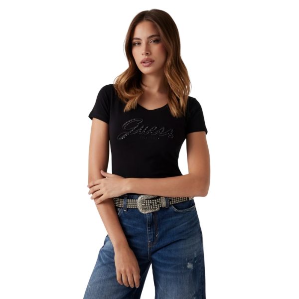 T-shirt Guess logo ricamato