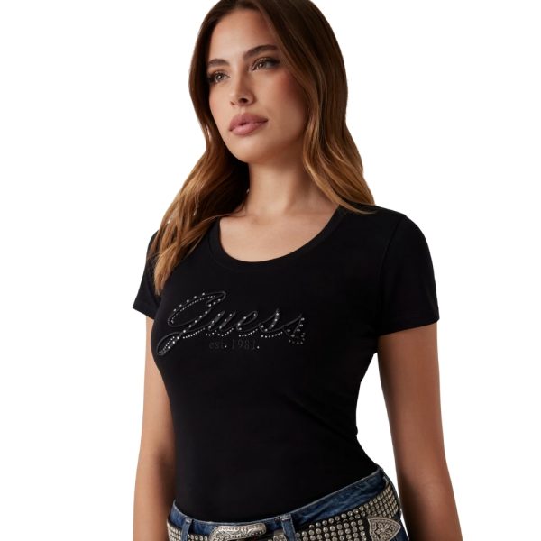 T-shirt Guess logo ricamato