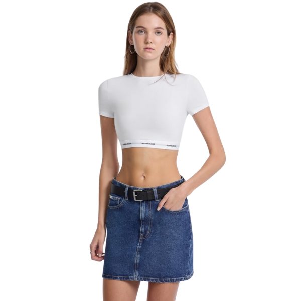 Top Guess cropped con fascia logata