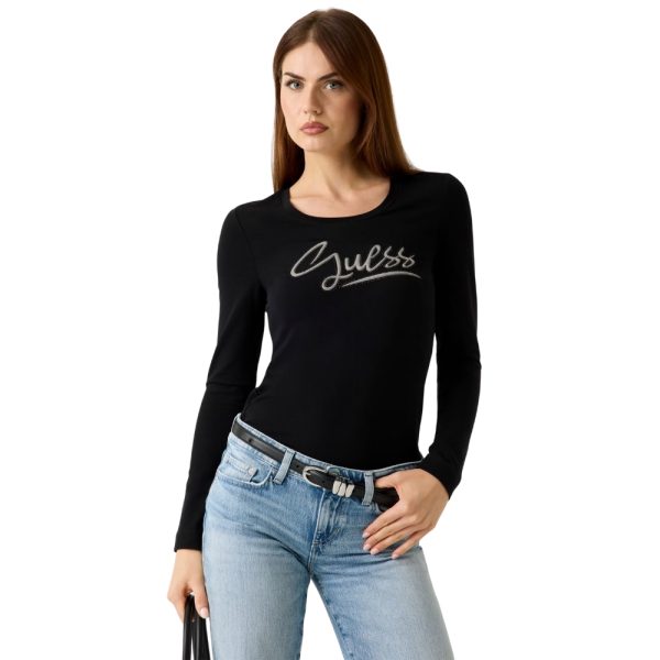 T-shirt Guess con logo in strass