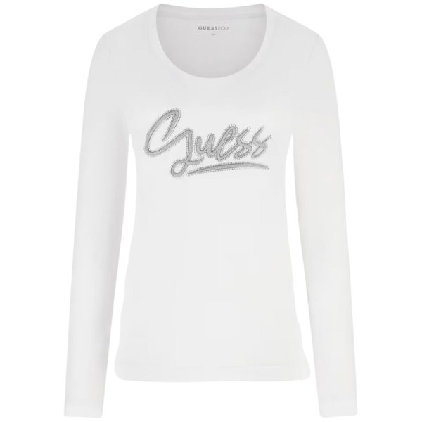 T-shirt Guess con logo in strass