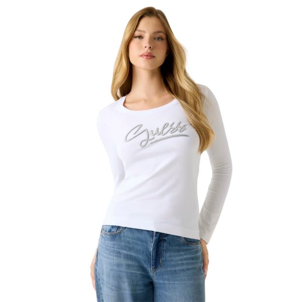 T-shirt Guess con logo in strass
