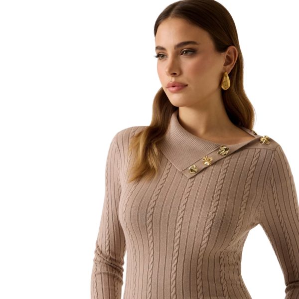Vestito Guess midi con scollo asimmetrico