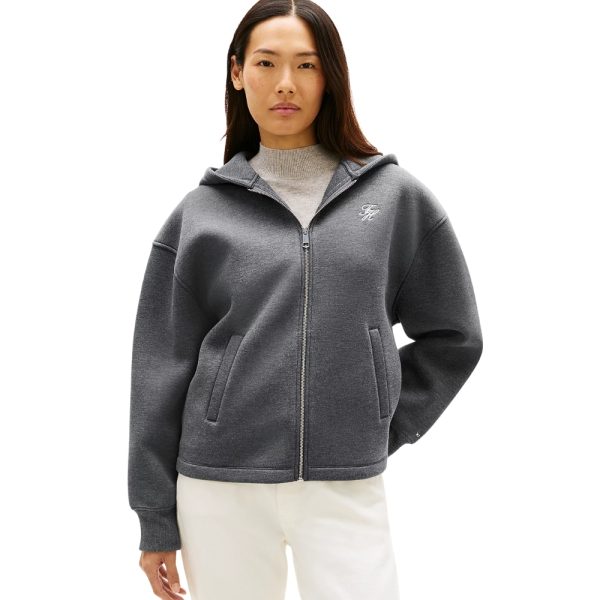 Felpa Tommy Hilfiger con cappuccio zip e logo ricamato