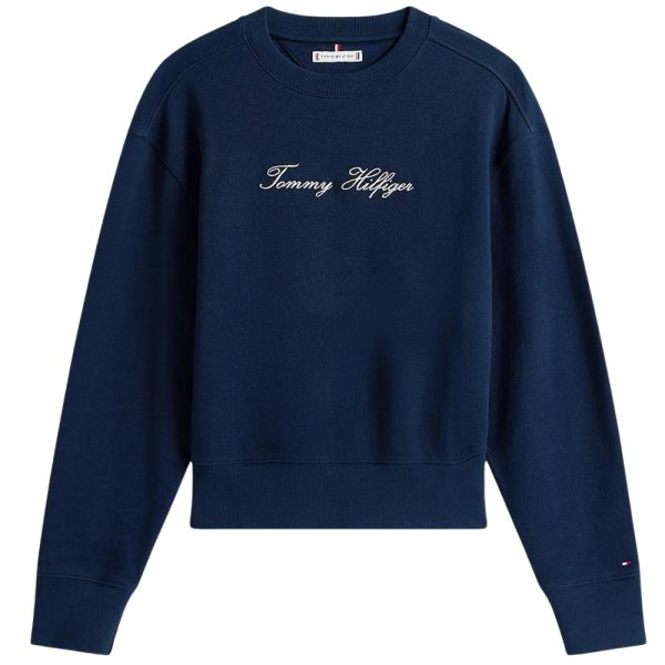 Felpa in piqué Tommy Hilfiger con logo ricamato