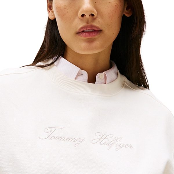 Felpa in piqué Tommy Hilfiger con logo ricamato