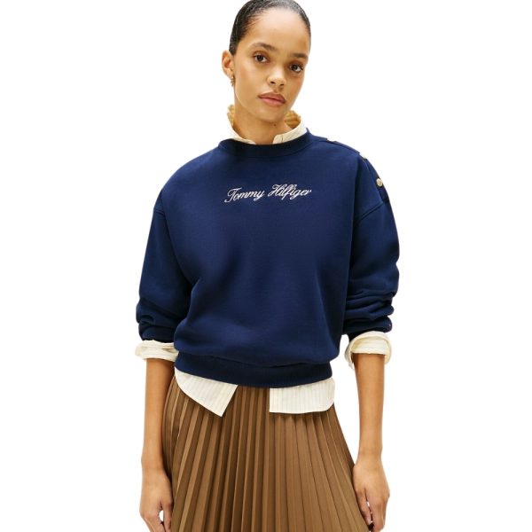 Felpa Tommy Hilfiger con bottoni dorati