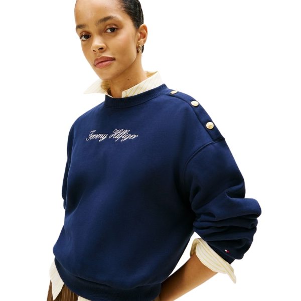 Felpa Tommy Hilfiger con bottoni dorati