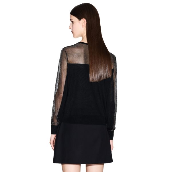 Pullover Armani Exchange con dettagli in tulle trasparente