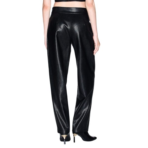 Pantaloni Armani Exchange in ecopelle con pinces