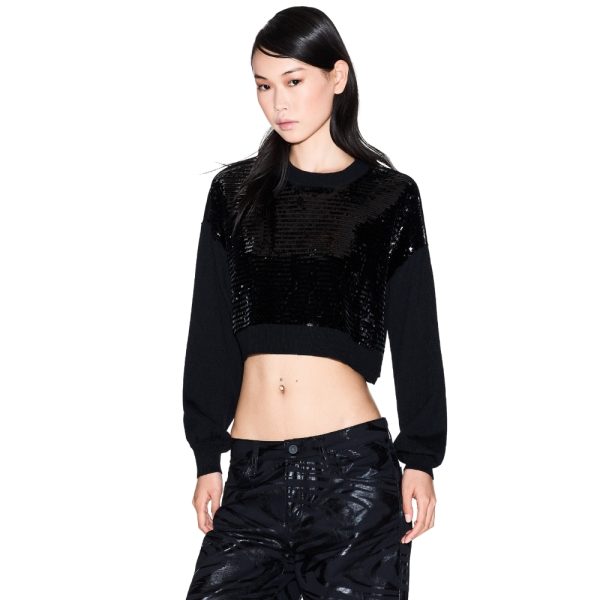 Maglia Armani Exchange cropped con paillettes