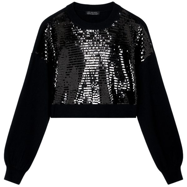 Maglia Armani Exchange cropped con paillettes