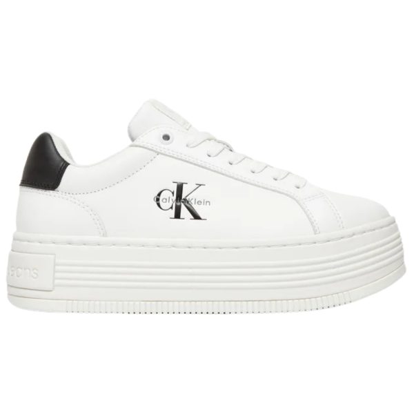 Sneaker con plateau in pelle