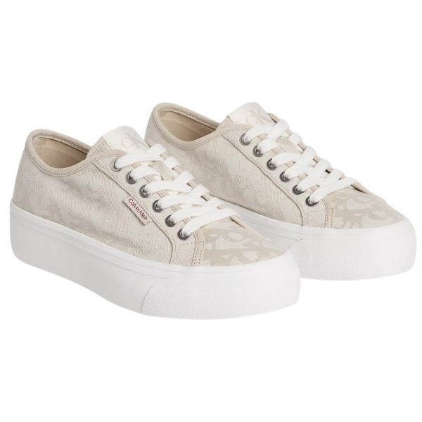 Sneaker Calvin Klein con platform in jacquard con logo